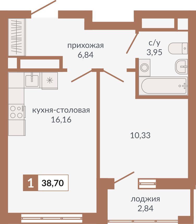 Планировка 1-комн.