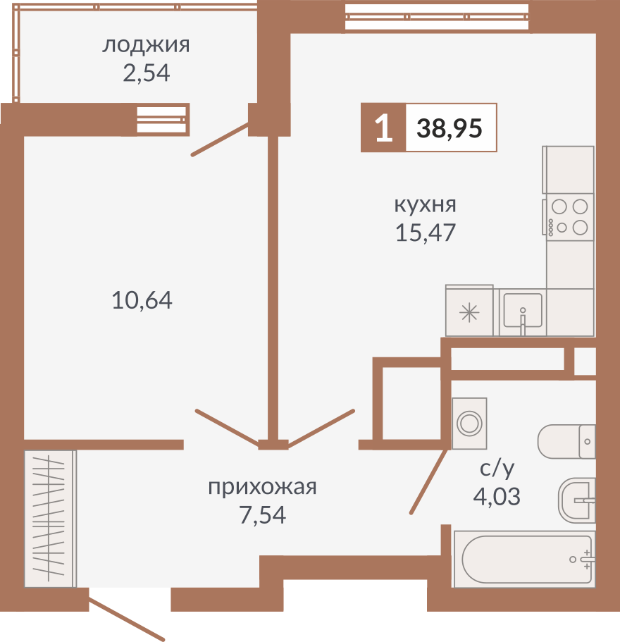 Планировка 1-комн.