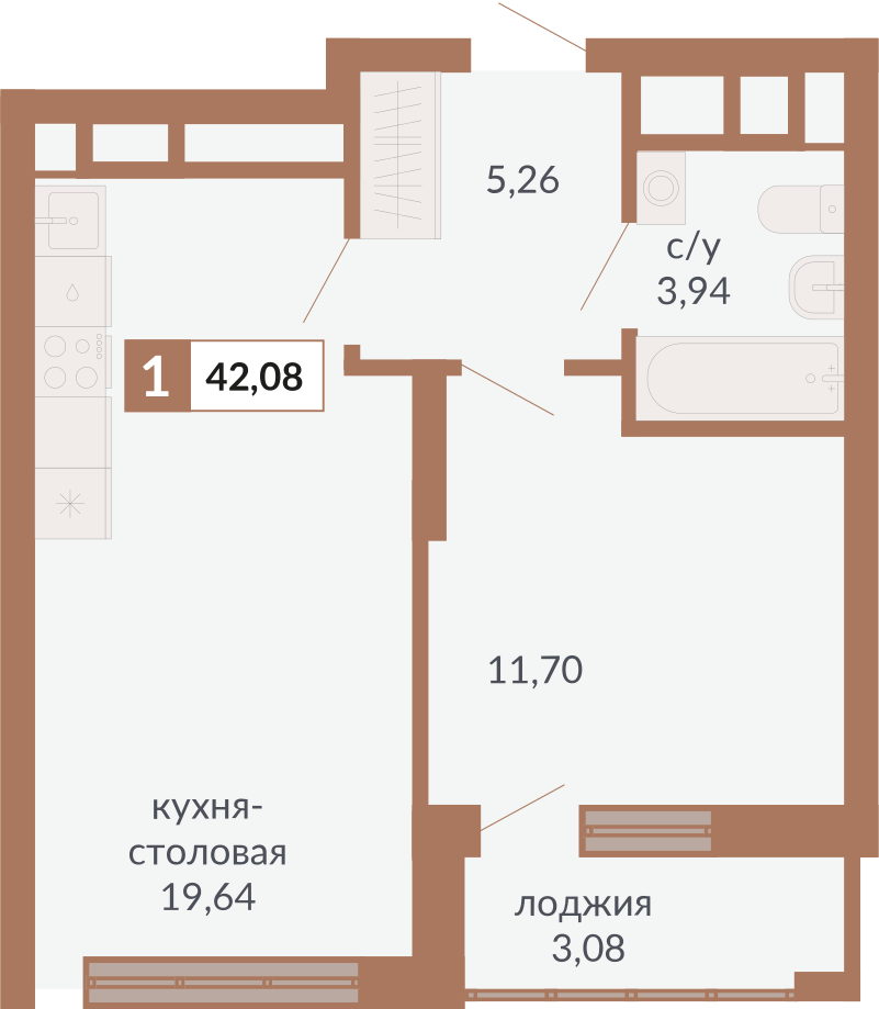 Планировка 1-комн.