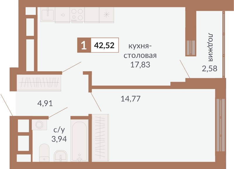 Планировка 1-комн.