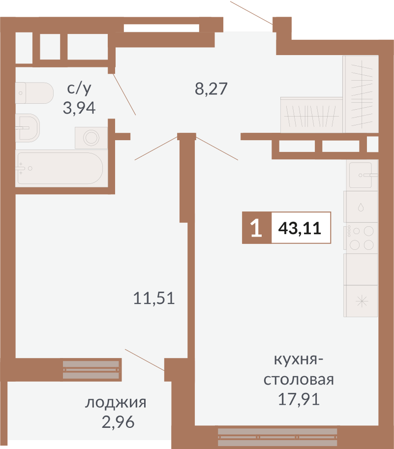 Планировка 1-комн.